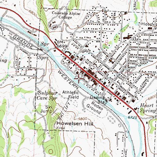 Topographic Map of Steamboat Springs Fire Rescue Central Fire Station, CO