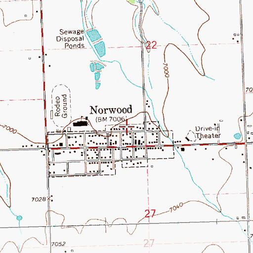 Topographic Map of Norwood Fire Protection District, CO