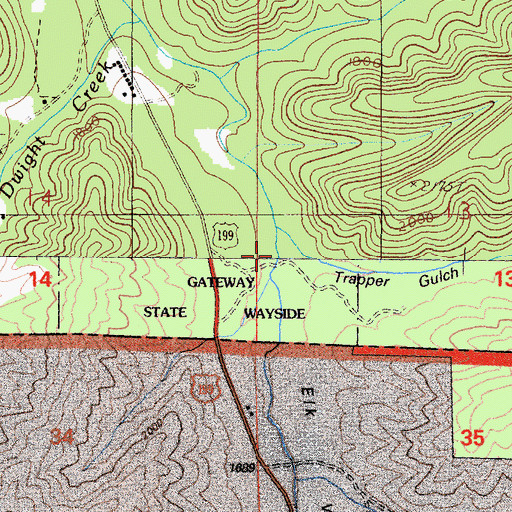 Topographic Map of Elk Valley, CA