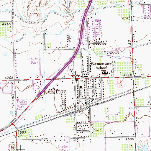 Topographic Map of Clifton Fire Protection District, CO