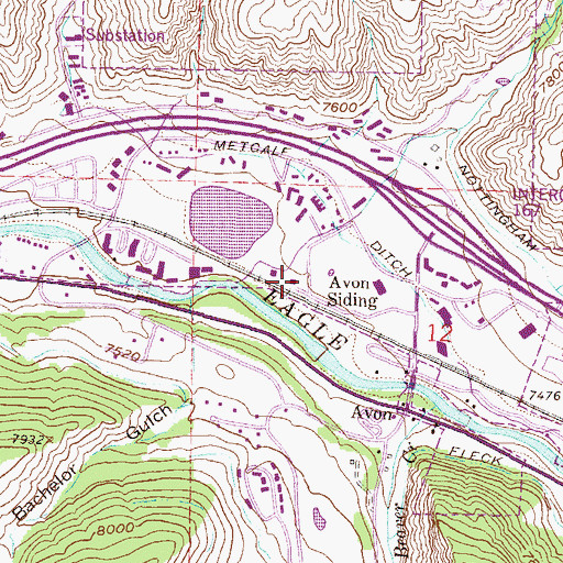 Topographic Map of Eagle River Fire Protection District Station 7 Avon, CO
