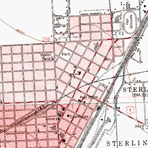 Topographic Map of Sterling Fire Department, CO
