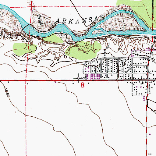 Topographic Map of Pueblo Rural Fire Protection District Station 3, CO