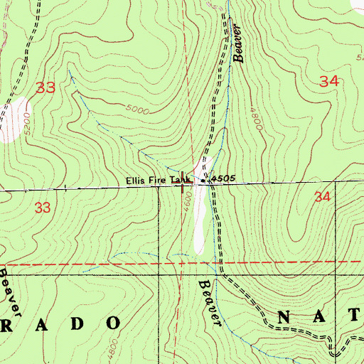 Topographic Map of Ellis Fire Tank, CA