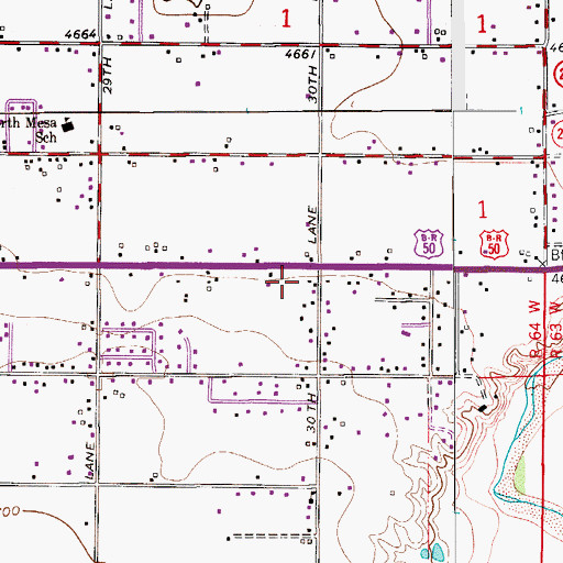Topographic Map of Pueblo Rural Fire Protection District Station 4, CO