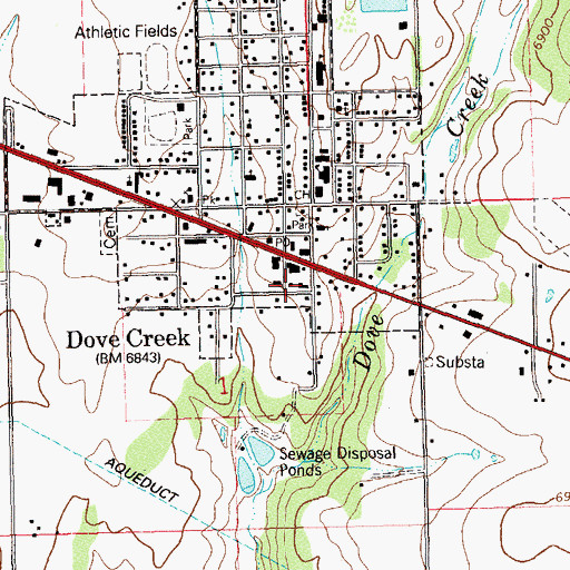 Topographic Map of Dove Creek Fire Department, CO