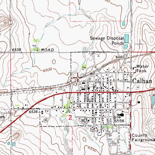 Topographic Map of Calhan Fire Protection District, CO