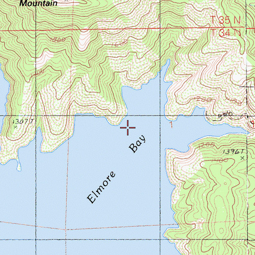 Topographic Map of Elmore Bay, CA