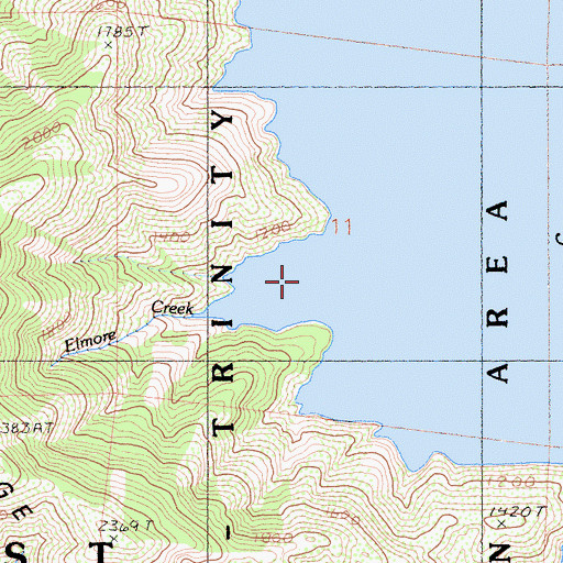 Topographic Map of Elmore Creek, CA