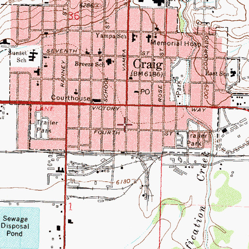 Topographic Map of Craig Fire / Rescue, CO