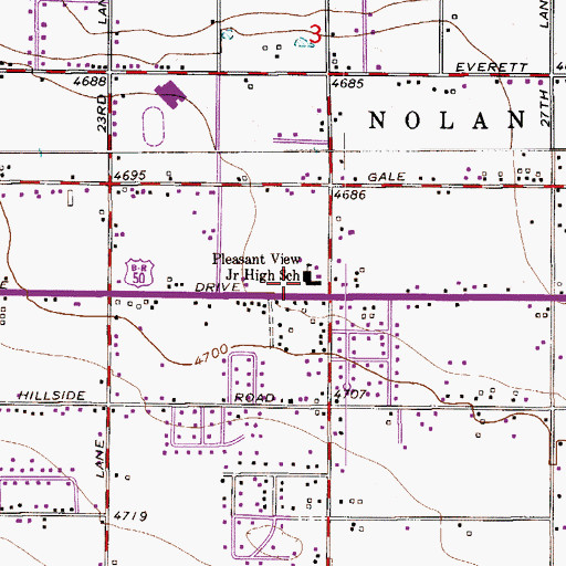 Topographic Map of Pueblo Rural Fire District Station 1, CO