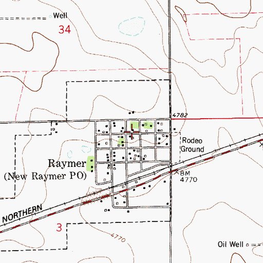 Topographic Map of New Raymer - Stoneham Fire Department, CO