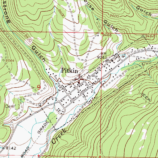 Topographic Map of Pitkin Fire Department, CO