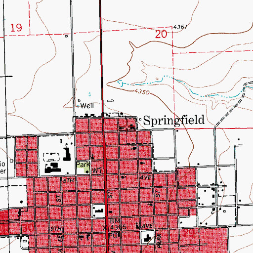 Topographic Map of Springfield Fire Department, CO