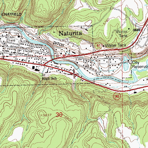 Topographic Map of Nucla - Naturita Fire Department Station 2, CO