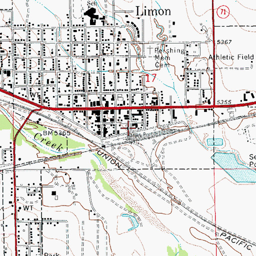 Topographic Map of Limon Fire Protection District, CO