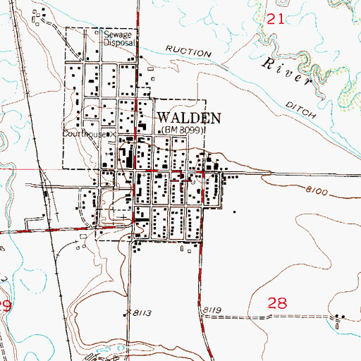 Topographic Map of North Park Fire Rescue / Walden Fire Department, CO