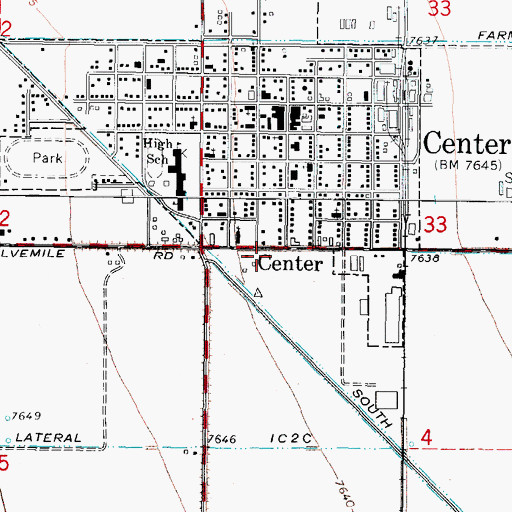 Topographic Map of Center Emergency Medical Services, CO
