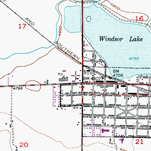 Topographic Map of Windsor Severance Fire Rescue Station 1, CO