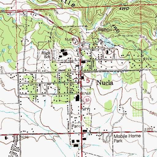 Topographic Map of Nucla - Naturita Fire Department Station 1, CO