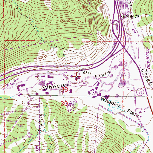 Topographic Map of Copper Mountain Fire Department, CO