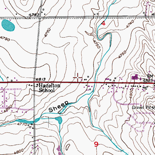 Topographic Map of Greeley Fire Department Station 7, CO