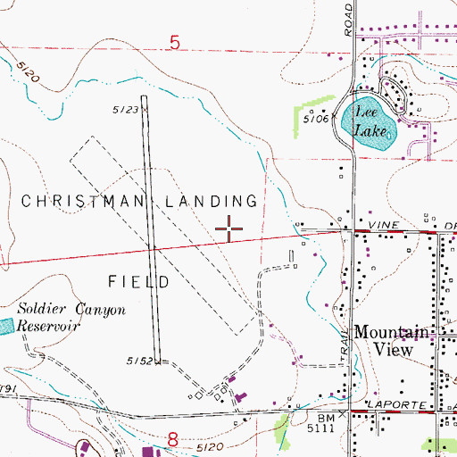 Topographic Map of Poudre Fire Authority Training Center, CO
