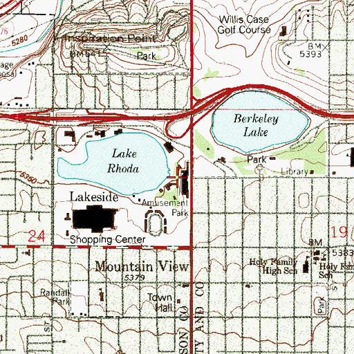 Topographic Map of Lakeside Fire Department, CO