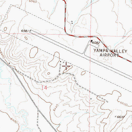 Topographic Map of Yampa Valley Regional Airport Fire Department, CO