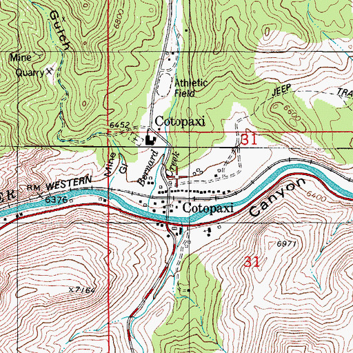 Topographic Map of Deer Mountain Volunteer Fire Department Station 2 - Cotopaxi Fire Rescue, CO