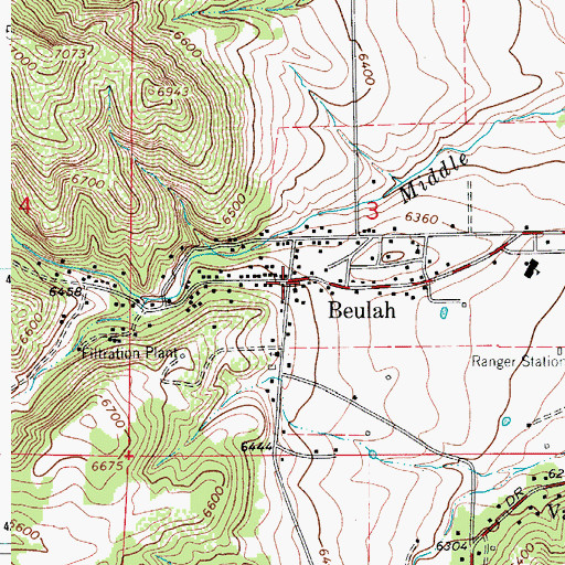 Topographic Map of Beulah Valley Volunteer Fire Department, CO