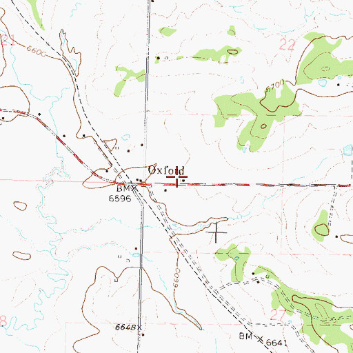 Topographic Map of Los Pinos Fire Protection District Station 2 Oxford, CO