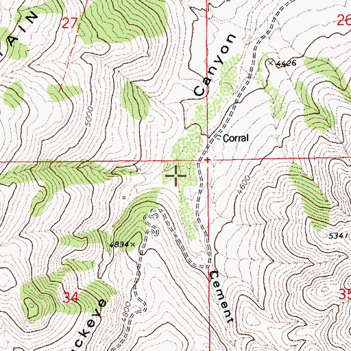 Topographic Map of Cement Canyon, AZ