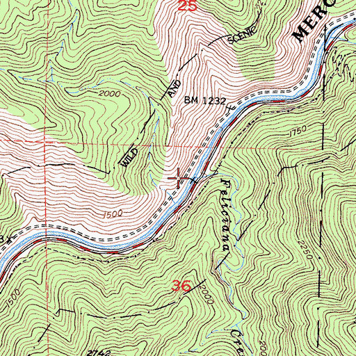 Topographic Map of Feliciana Creek, CA