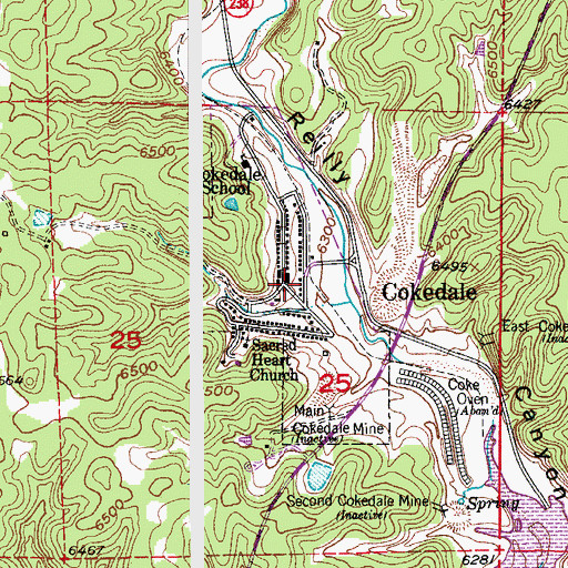 Topographic Map of Cokedale Volunteer Fire Department, CO