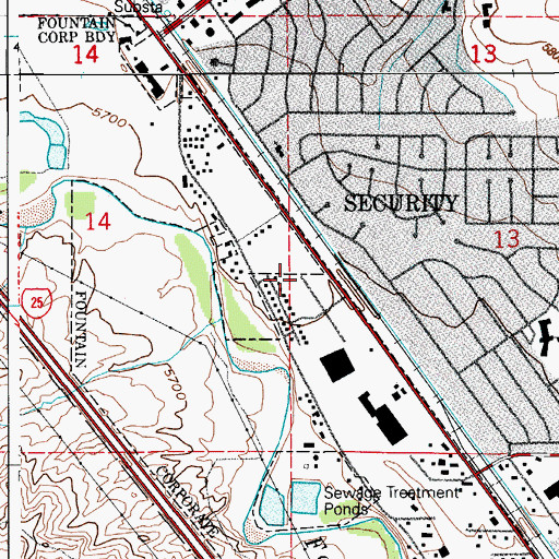 Topographic Map of Fountain Fire Department Station 3, CO
