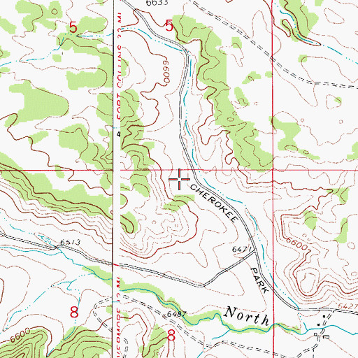 Topographic Map of Livermore Fire Protection District Cherokee Park Station 2, CO