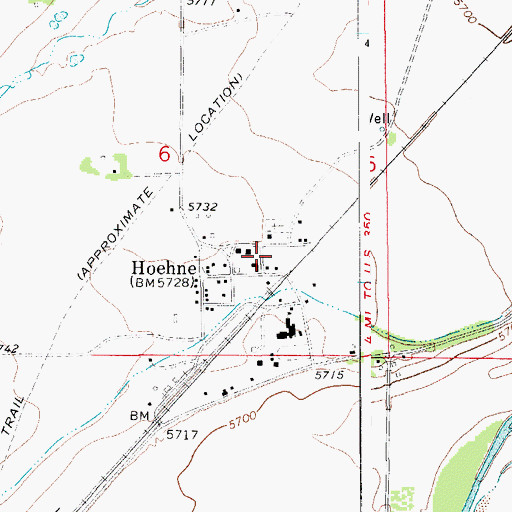 Topographic Map of Hoehne Fire Protection District, CO
