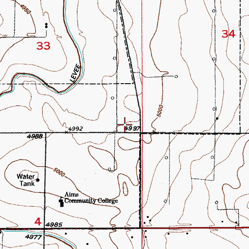 Topographic Map of Fort Lupton Fire Department Station 2, CO