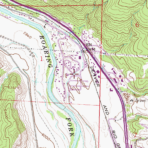 Topographic Map of Carbondale and Rural Fire Protection District Station 8400 Glenwood Springs, CO