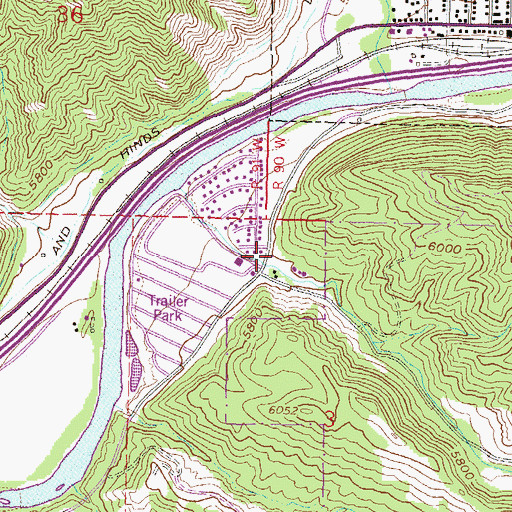 Topographic Map of Burning Mountains Fire Protection District Station 3 Appletree, CO