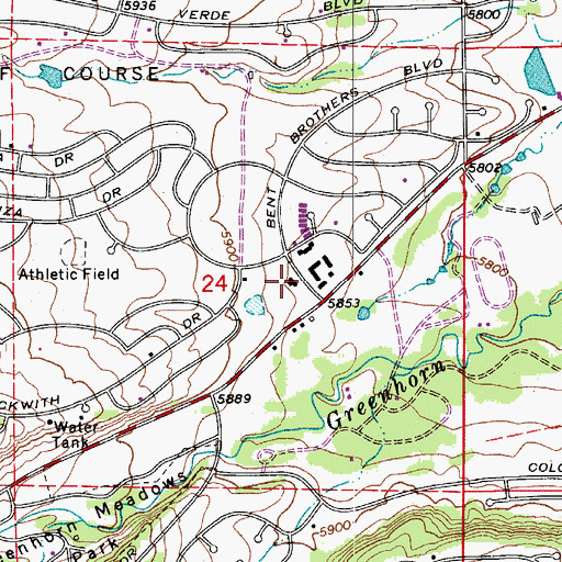 Topographic Map of Rye Fire Protection District Station 2 - Colorado City Fire Department, CO