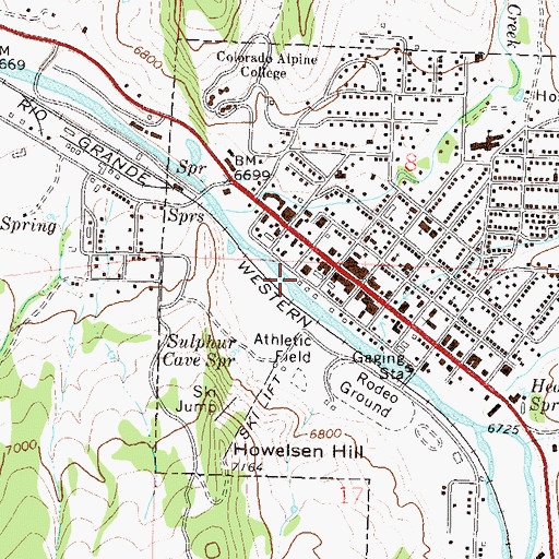Topographic Map of Steamboat Springs Fire Rescue Ambulance / Search and Rescue Barn, CO