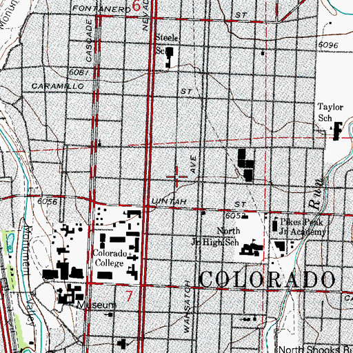 Topographic Map of Colorado Springs Fire Department Station 2, CO