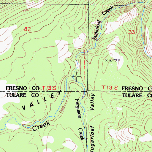 Topographic Map of Ferguson Creek, CA