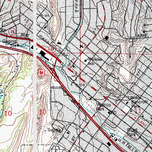 Topographic Map of Colorado Springs Fire Department Station 5, CO