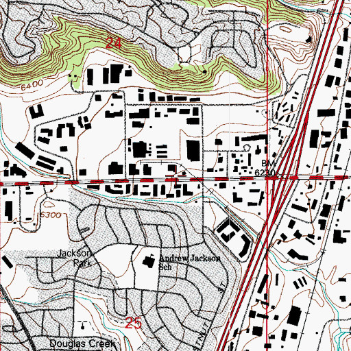 Topographic Map of Colorado Springs Fire Department Station 9, CO