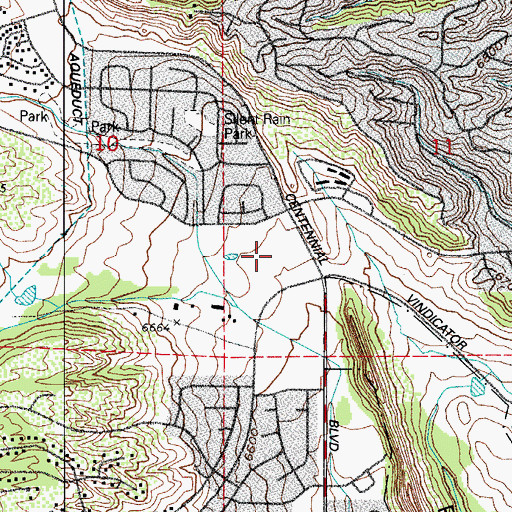 Topographic Map of Colorado Springs Fire Department Station 18, CO