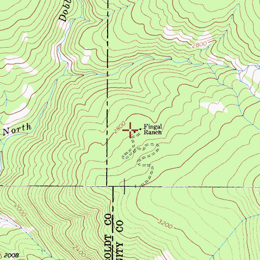 Topographic Map of Fingal Ranch, CA