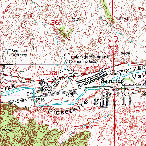 Topographic Map of Stonewall Fire Protection District Segundo Station, CO